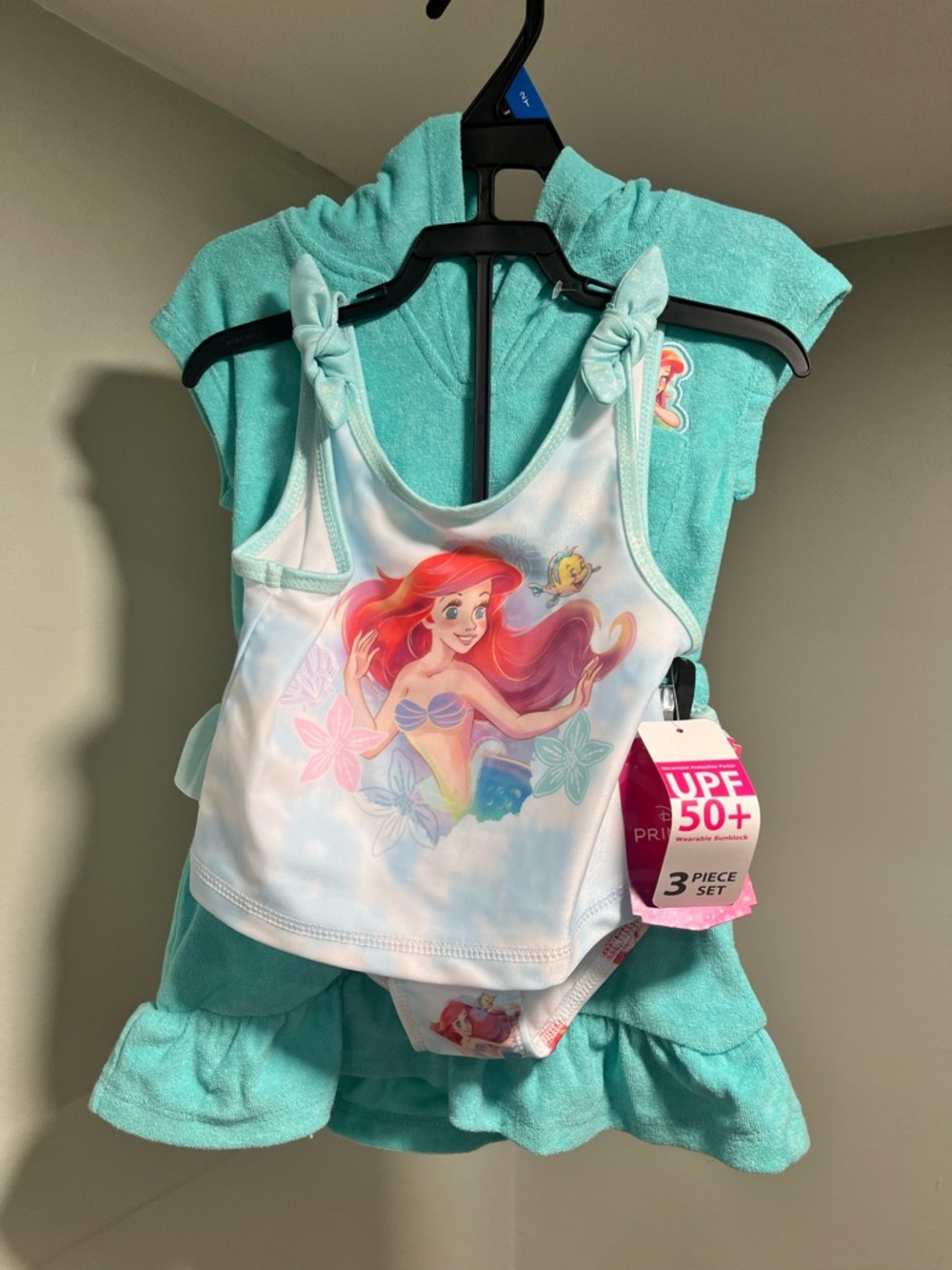Disney Kids Swim Ariel Mint Blue 3-Piece UPF 50+